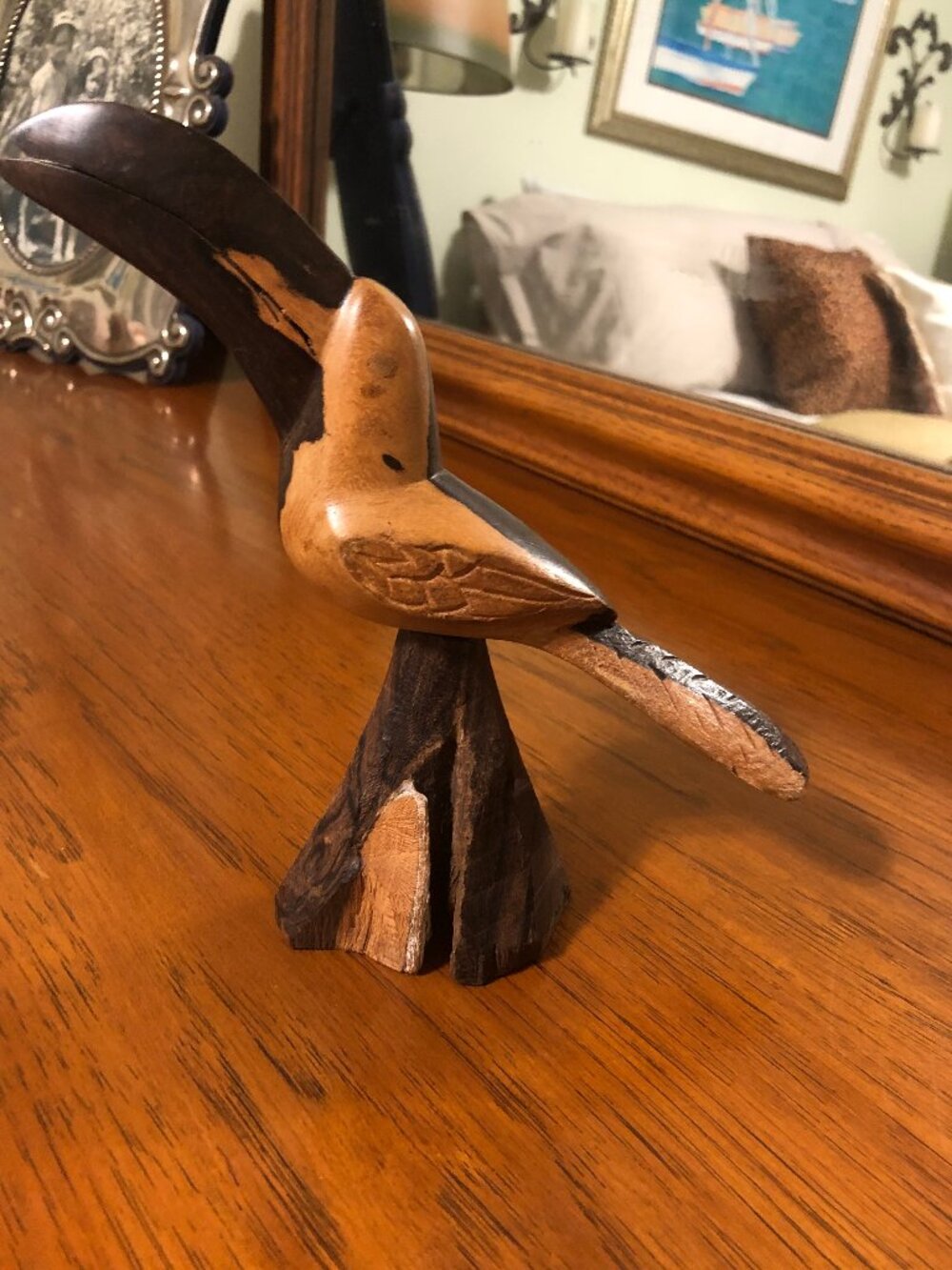Vintage Carved Wood Toucan